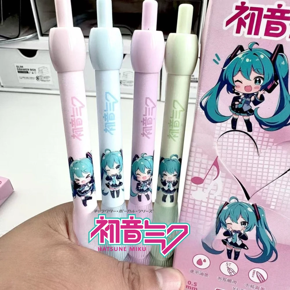 

Набор милых гелевых ручек Hatsune Miku 0,5 мм, настольные канцелярские принадлежности для школы, офиса, веселый инструмент для письма, подарок для подростков, творческие ума