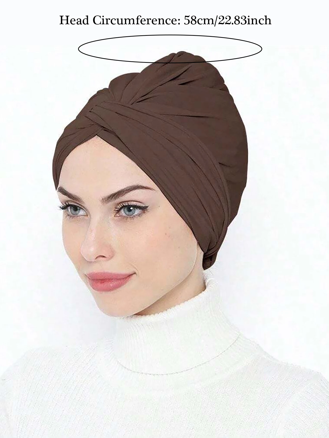 Turban Instantané artificiel astique Doux pour Femme, Casquette Hijab Intérieure, Chapeau Musulman, Écharpe de Sauna, Solide, Document, Bonnet Chimio