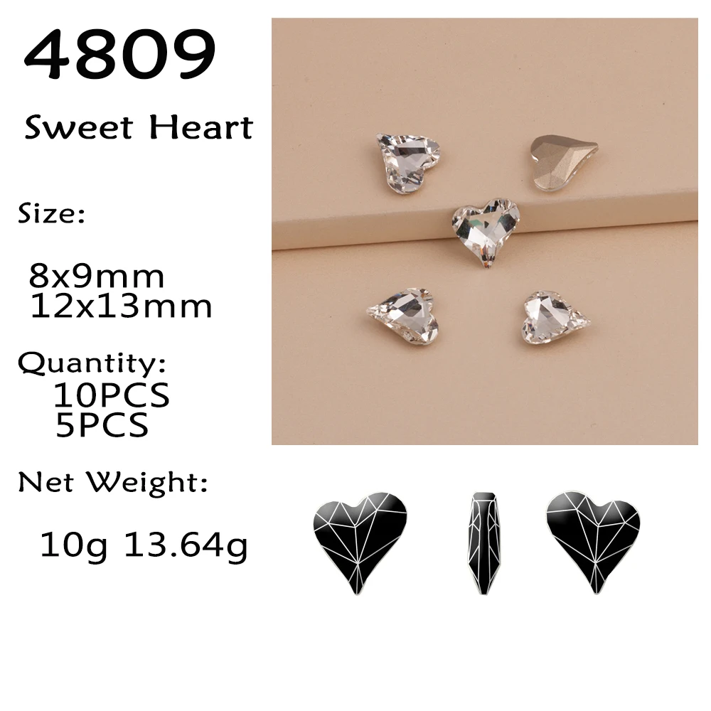 Different Shapes Super Clear 10PCS Rhinestones Glass DIY Accessories Crafts Crystal Jewels Beads For Nail Art Garment Decoration
