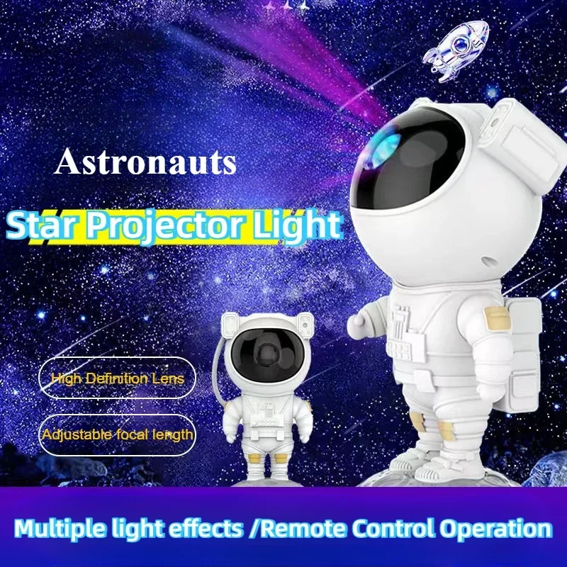 Space Astronaut Star Projection Lamp Starry Ambient Ornament Light USB charge Colorful Night Light Decoration Lights Gift