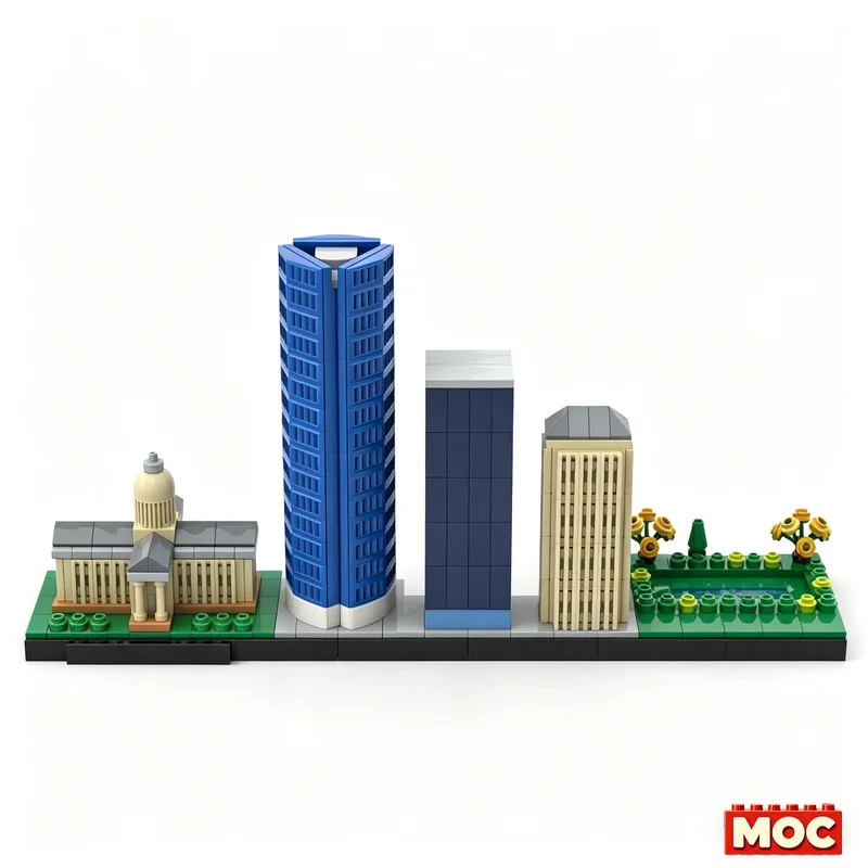 945Pcs Oklahoma City Skyline Custom Building Blocks Cityscape Architecture Model Educational Assembly Toy Collectors Xmas Gift