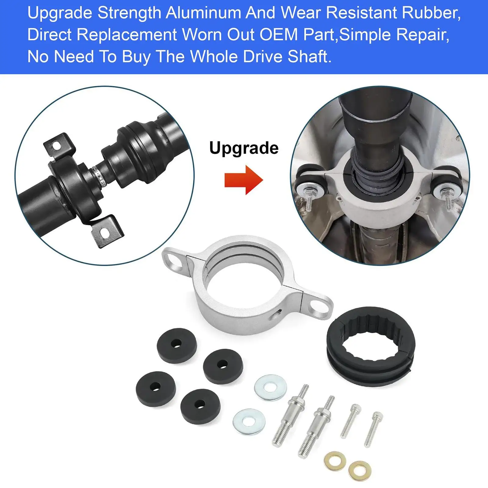 Easy Install Driveshaft Center Support Bearing Carrier Aluminum Alloy Spare Accessory for Jeep WK2 Grand Cherokee