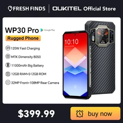 [World premiere] Oukitel WP30 Pro 5G Rugged 120W Super Charge 11000 mAh 6.78