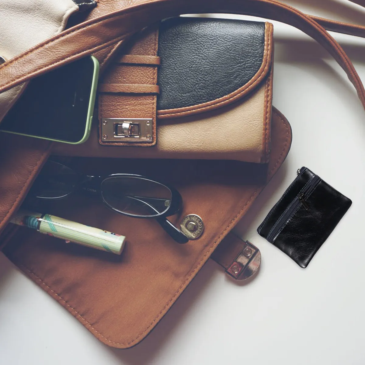 

Универсальный мини-кошелек темно-синего цвета на молнии, компактный карманный кошелек для монет, наличных, ключей, для ежедневного использования и вождения