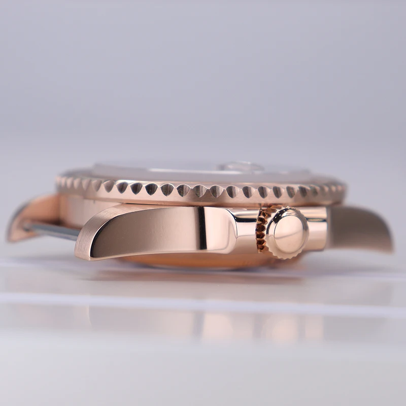 Rose Gold 40mm Watch Case stainless Steel For Seiko nh35 nh34 NH36 NH38 Eta2824 8215 Movement Nh35 Watch Case 28.5mmdial sub gmt