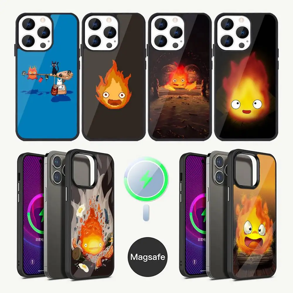

Cartoon C- Calcifer-r Phone Case For iPhone 17,16,15,14,13,12,11,Plus,Pro,Max Mini Magsafe Magnetic Wireless Charging