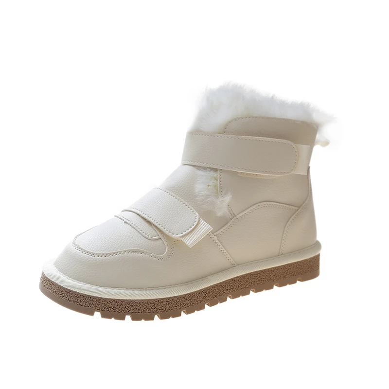 Botines de invierno para mujer, botas de nieve de cuero genuino, botas de esquí cálidas impermeables, botas de algodón antideslizantes para exteriores para mujer, talla 35-40