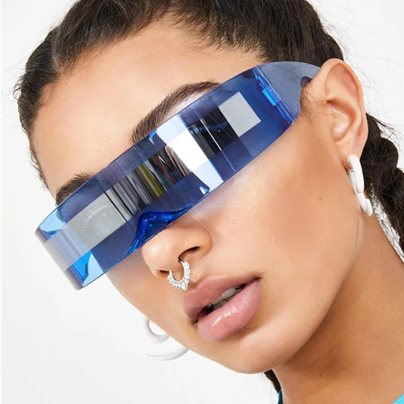 Y2K Cyberpunk Rectangular Sunglasses for Women Man Vintage Outdoor Cycling Sports Hip Hop Punk Cyber Resin Sun Glasses Trendy