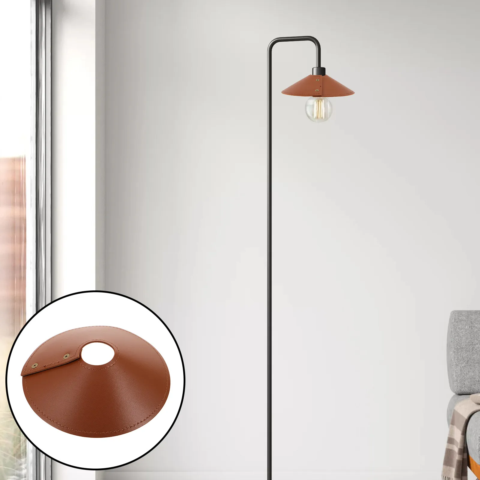 PU Detachable Tent Lamp Shade Camping Lantern Cover Hanging Outdoor Light Shade for Rv Backyard Patio 3Cm Hole Dustproof