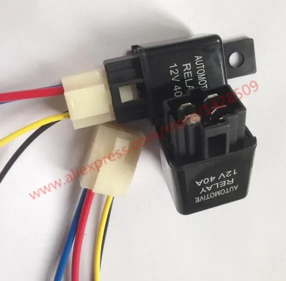 4pin 40A DC12v/24v auto relay automotive relay with relay socket wire for car Air conditioning