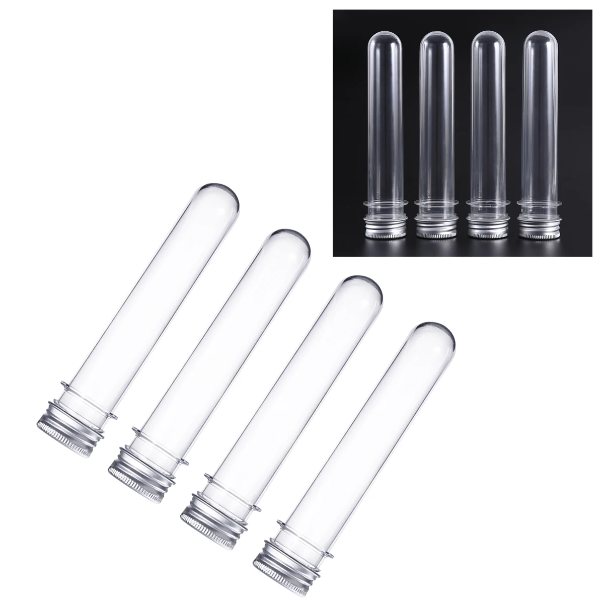 

14 PCS 40ml Clear Plastic Test Tubes Caps Lightweight Portable Storage Liquid Samples Handmade Goods Test