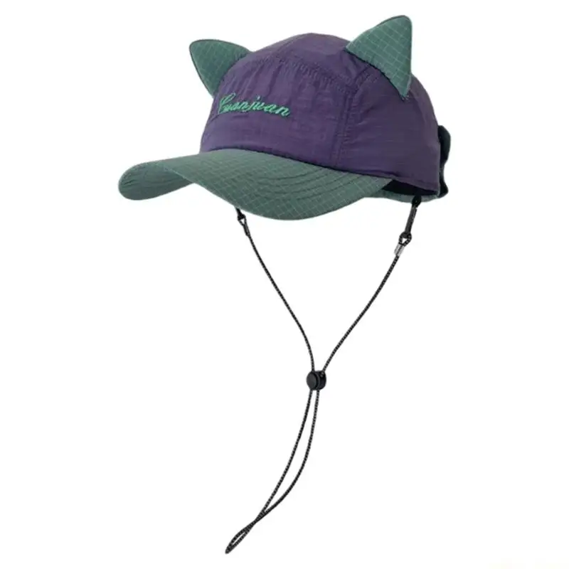 31BF Cats Ear Baseball Caps with Sunglasses Quick Drying Headwear for Outdoor