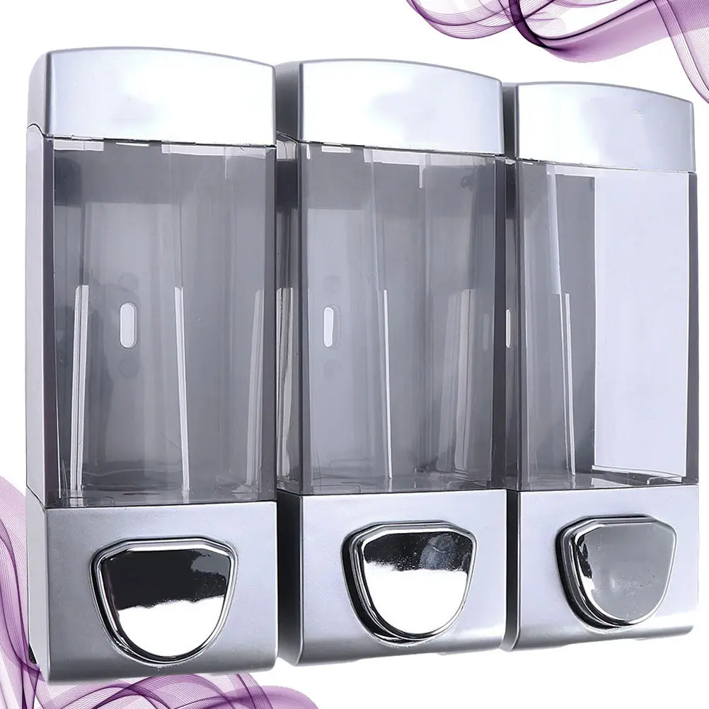 

Wall Mounted Triple Outlet Soap Shampoo Lotion Dispenser for Bathroom Kitchen Hotel Easy Install Pump Dispenser Shower Gel Pump