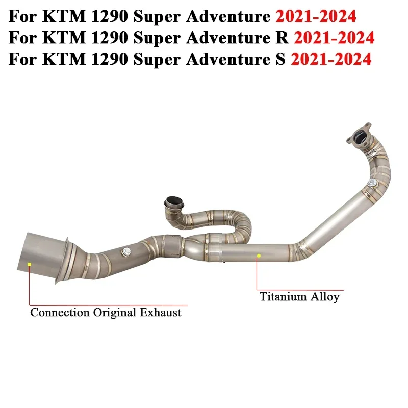 أنظمة سبائك التيتانيوم لعادم الدراجات النارية لـ 1290 Super Adventure R S 2021 - 2024 أنبوب الوصلة الأمامية توصيل كاتم الصوت الأصلي #2