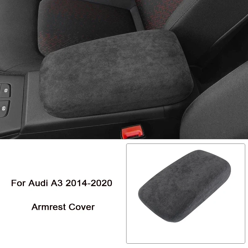 For Audi A3 8v S3 2014 2015 2016 2017 2018 2019 2020 Model Suede Leather Overlay Trims on Gear Panel, Armrest, Gears Accessories