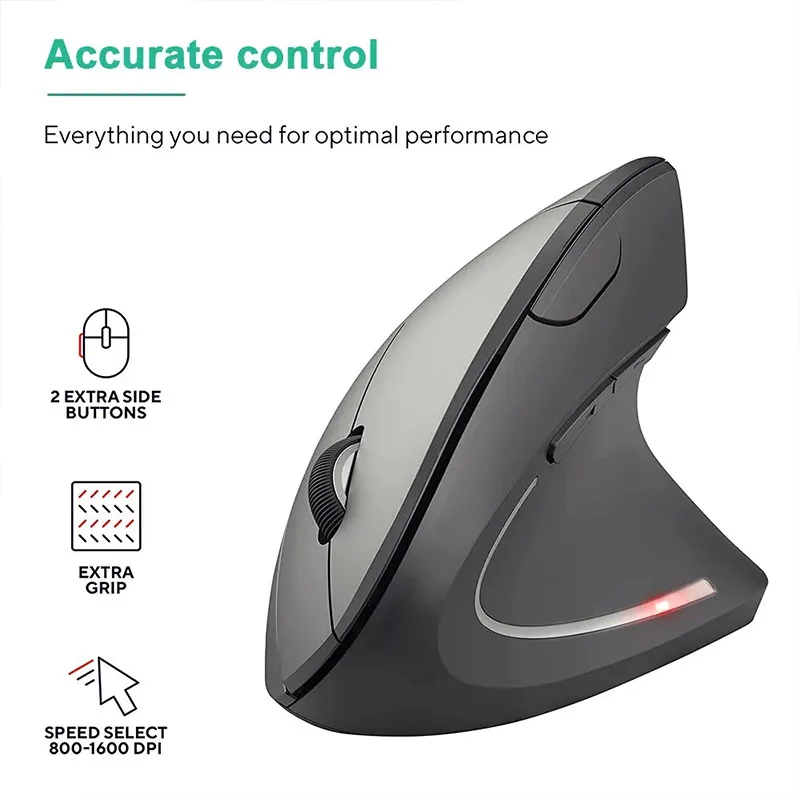 Wireless Mouse Vertical Gaming Mouse USB Computer Mice Ergonomic Desktop Upright Mouse 1600 DPI For PC Laptop Office Home ﻿