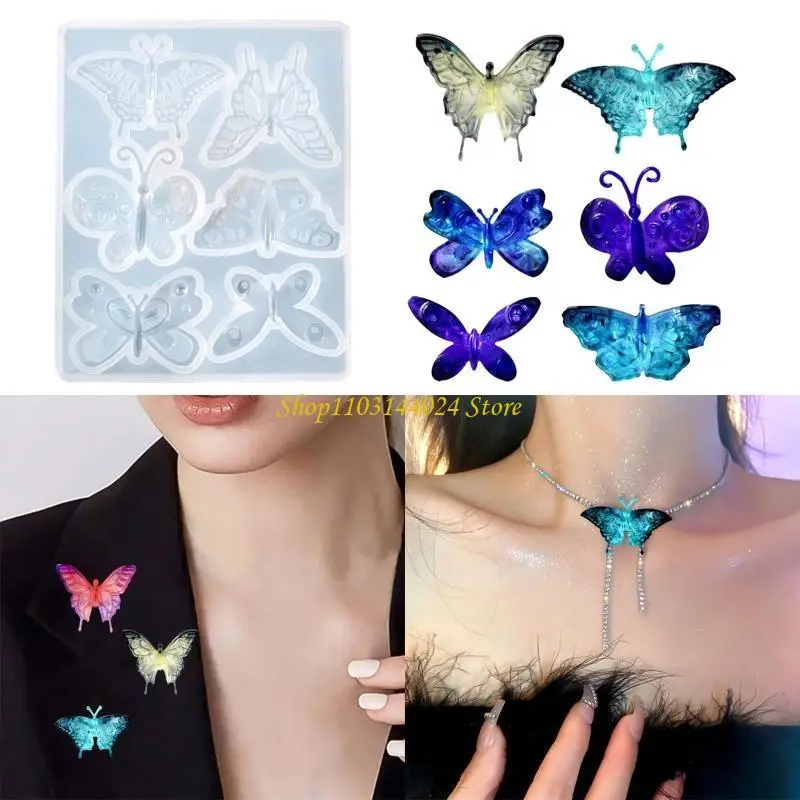 

N5KE Earring Molds Resin Jewelry Molds,for Butterfly Epoxy Casting Mold for DIY Neckl