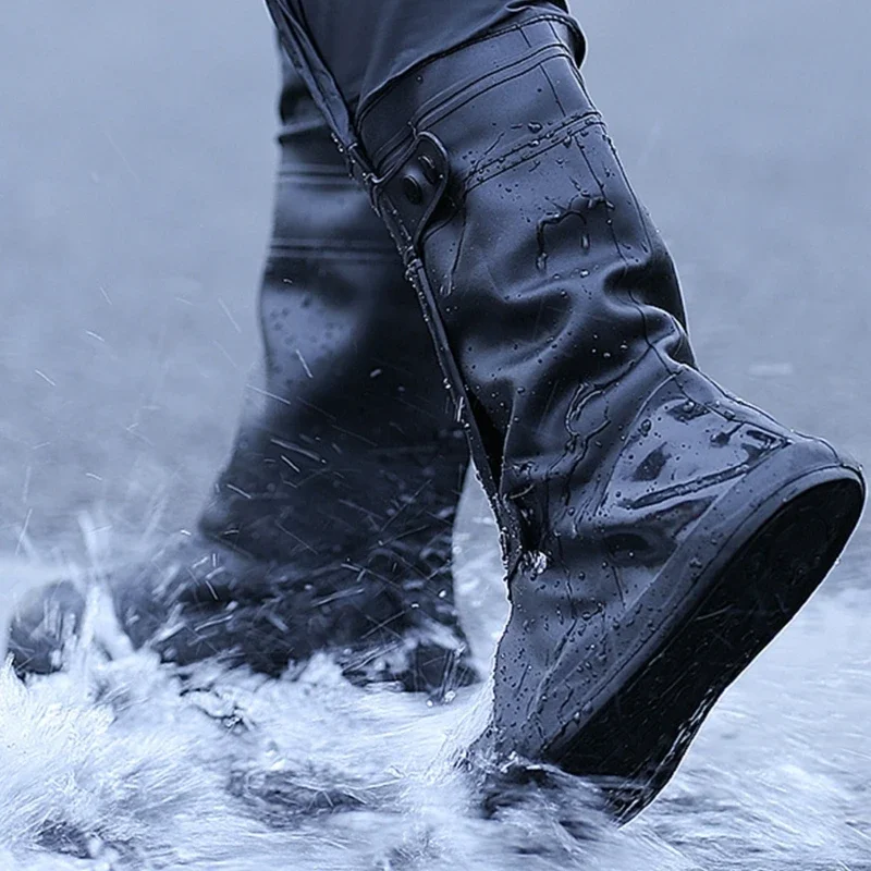 Non-Slip Thickened Wear-Resistant Over-The-Knee Rain Shoe Covers Rain Waterproof Outdoor Riding Water Pants Rain Pants