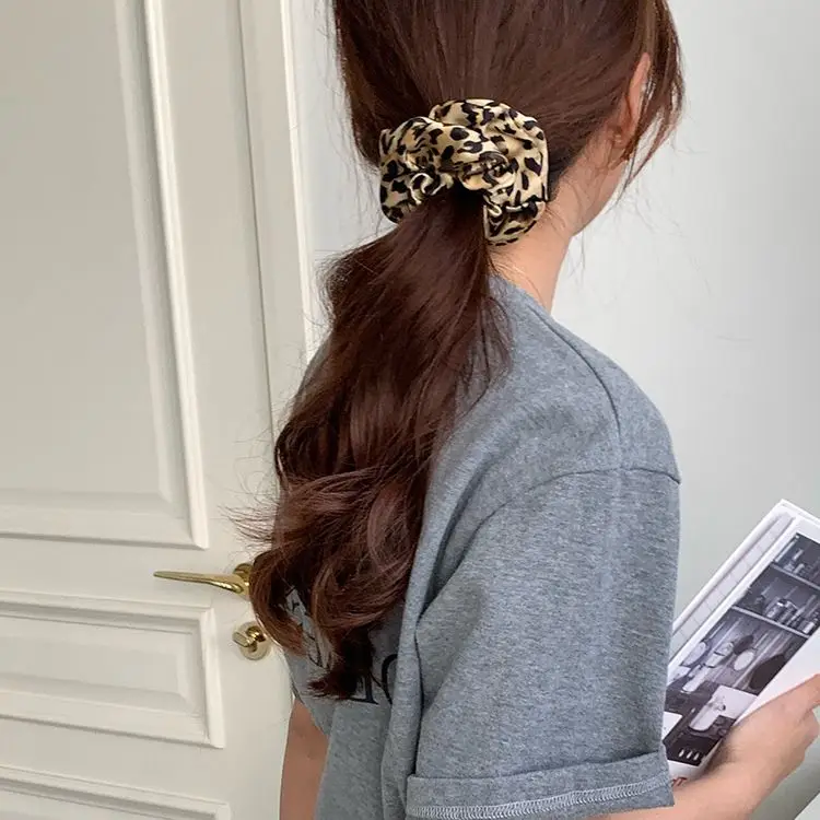 New Fashion Leopard Elastic Hair Bands Women Scrunchie Headwear Girls Hair Accessories  Korean Accessories