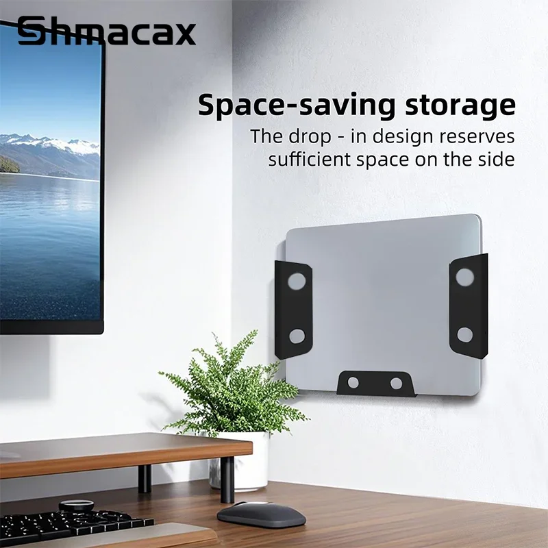 Under Table Laptop Holder Portable Notebook Storage Bracket Stand Mount Desktop Organizer With Anti-Scratch Silicone Pad