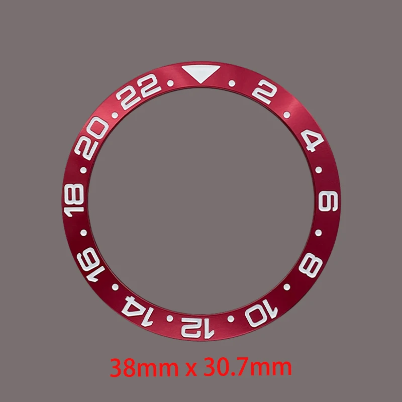 38mmx30.7mm Curved Aluminium Watch Bezel Insert Ring Fits GMT SKX007 SKX009 SUB Watch Case NH36 NH35 Watch Ring Refit Parts