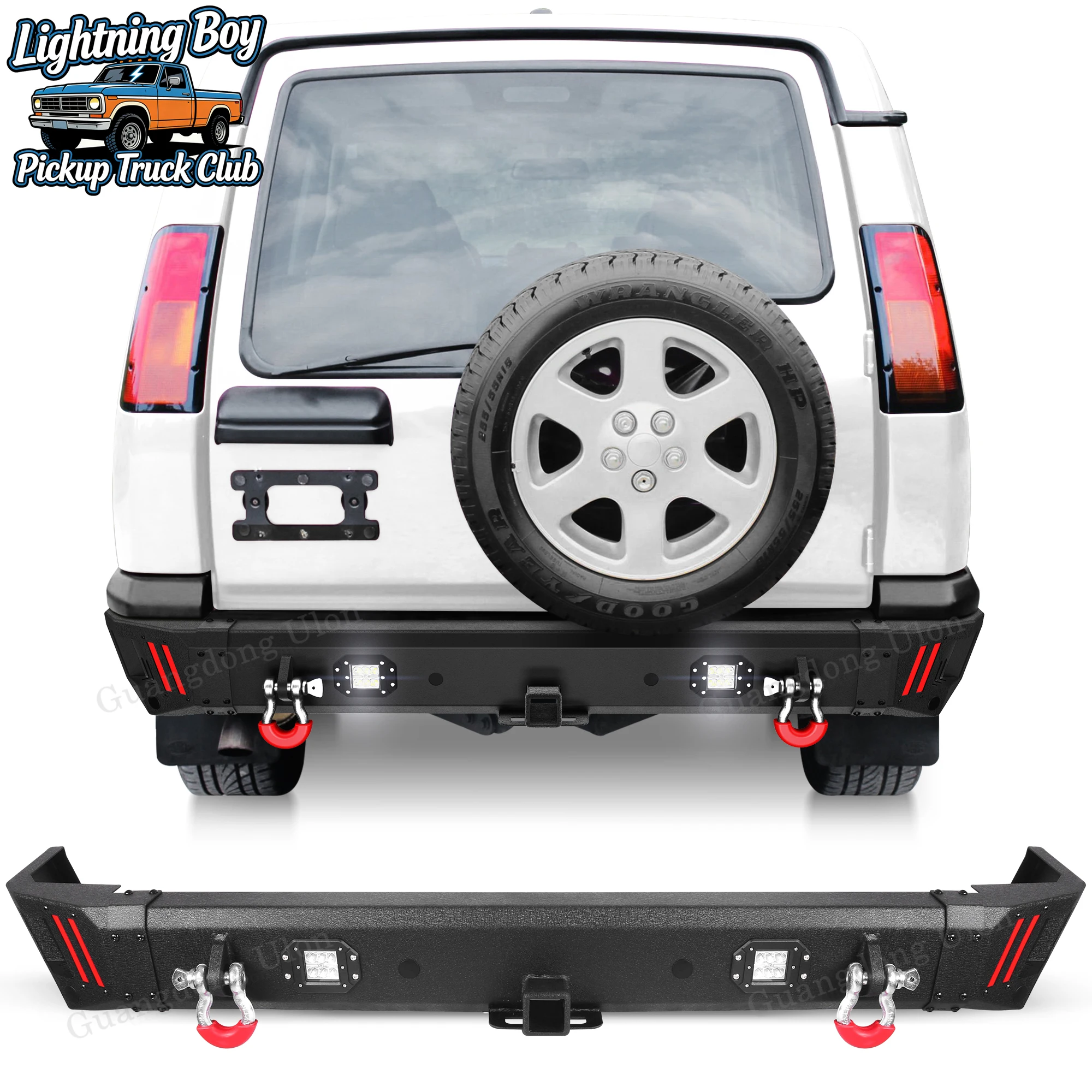 Newly launched in 2026 Off-Road Rear Bumper for L-and Rover Discovery 2 /1999-2004  Equipped with Standard Hitch Receiver