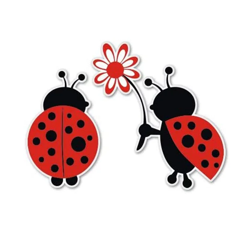 Adorable Ladybug Love Car Sticker Perfect for Car Window Scratch-resistant Stickers for Window Laptop Bumper Durable Vinyl Decal