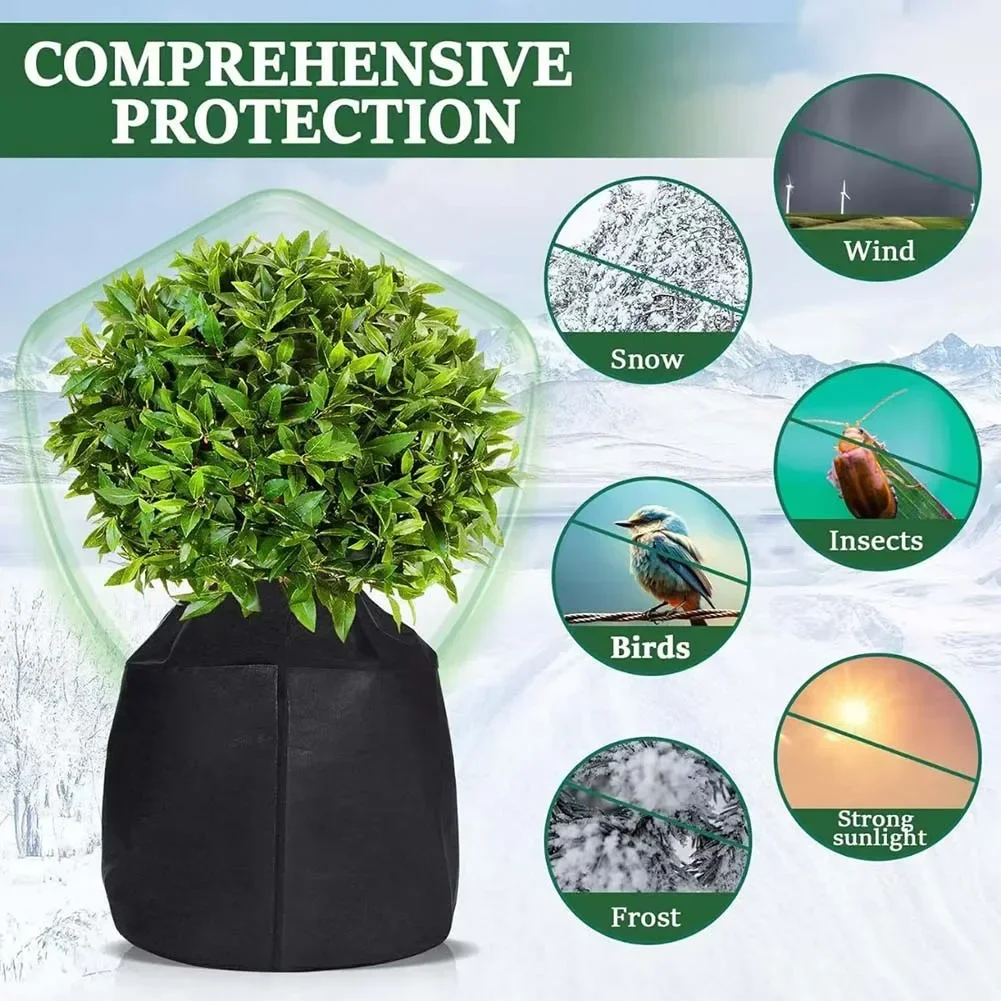 Plant Frost Protector Anti Freezing Pot Cover 210D Oxford Cloth Cold Resistance Heat Preservation Tear-resistant