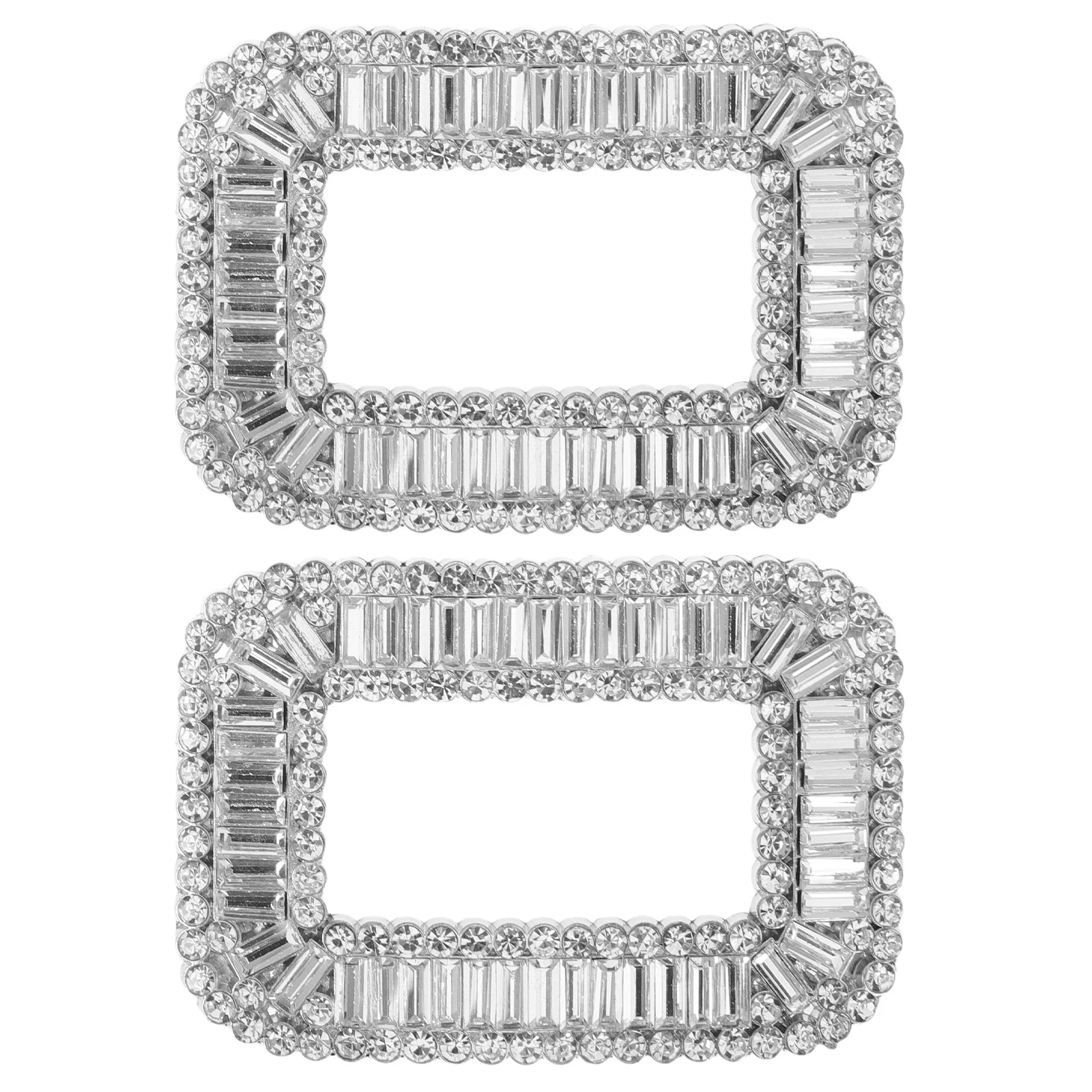 

2Pcs Women Shoe Clips Bridal Rhinestone Buckle Decorative High Heel Accessories for Wedding Party Prom Evening Events Detachable