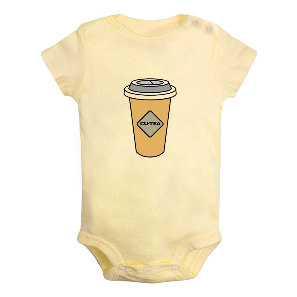 

iDzn NEW Bubble Tea Cute Baby Rompers Baby Boys Girls Fun Print Bodysuit Infant Short Sleeves Jumpsuit Kids Soft Clothes