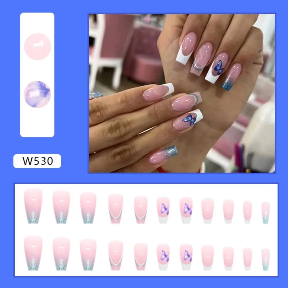 24 шт., накладные ногти «Балерина»