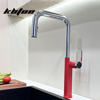 Modern Luxury Pull Out Kitchen Faucet U-Shape Design 360° Rotation Dual Function Spray Crane Cold/Hot Water Mixer Tap for Sink