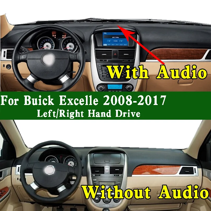 

For Buick Excelle JA CJ1 2008-2017 Dashmat Dashboard Cover Instrument Panel Sunscreen Insulation Pad Anti-Dirt Proof Ornaments