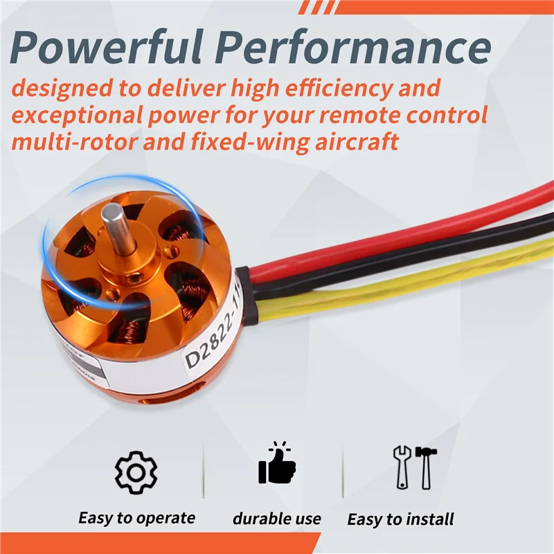 AS96-D2822 ドローンモーターブラシレスアウターローターモーター遠隔制御マルチローター固定翼航空機 1100KV に適しています