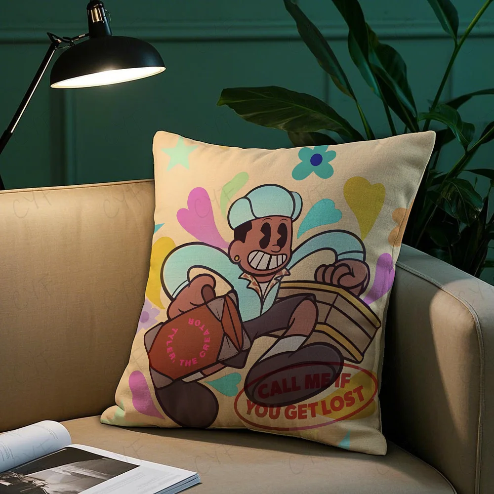 T-Tyler الخالق مغني الراب كيس وسادة مكافحة الغبار المخدة غير مرئية سستة حريري قصير أفخم غطاء وسادة أريكة #4