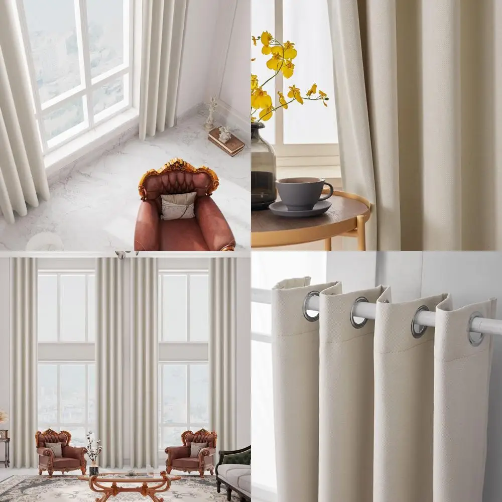 

Extra Long 156 Blackout Curtain Panel in Faux Linen, 13ft Tall for 2-Story Windows & High Ceilings