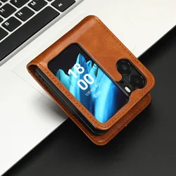 Business Leather Wallet Cards Solt Case for Oppo Find N2 Flip Ultra Thin Shockproof Bag Purse Skin Feeling Phone Cover Fundas