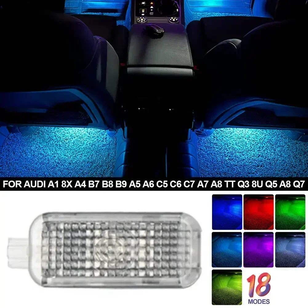 For Audi A1 8X A3 8V 8Y A4 B8 B9 A5 8T A6 C6 C7 C8 A7 A8 D3 D4 D5 Q2 Q3 8U F3 Q5 8R FY Q7 4L 4M RGB Footwell Lights HD Seat Lamp 