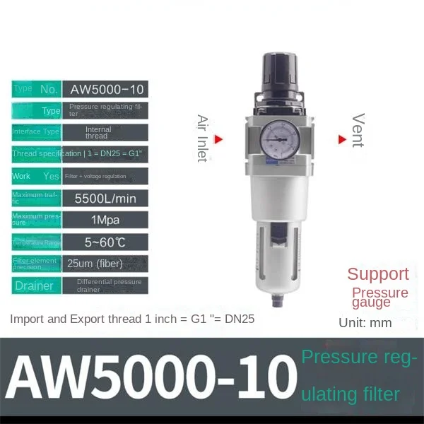 AW5000-10AW5000-06AW4000-04AW3000-03AW2000-02SMC Type Gas Source Treatment