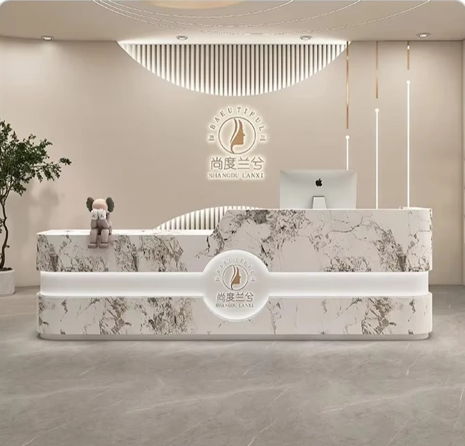 

компьютерный стол Simple Modern Company Front Desk Cashier Reception Desk Beauty Salon Catering Shop Training Institution Counte