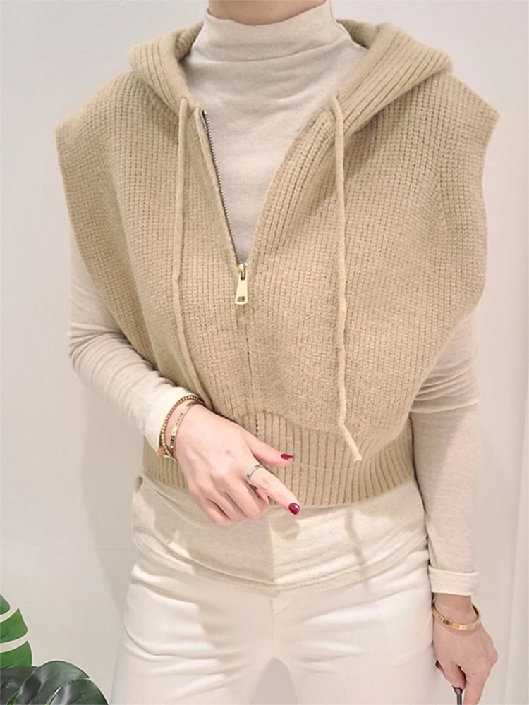 Winter Women Knitted Vest Sweater Oversize Girls Sweater Woman Cashmere Tops Sleeveless Tank Pullover Fall Maxi Vintage Y2k