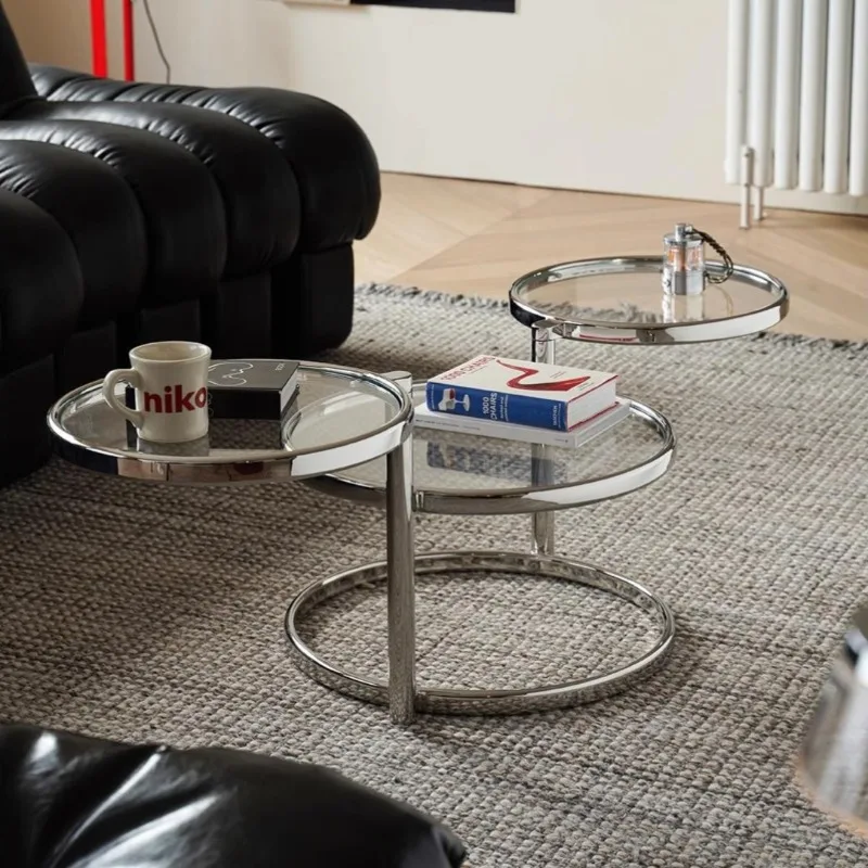 

Retro home living room coffee table stainless steel