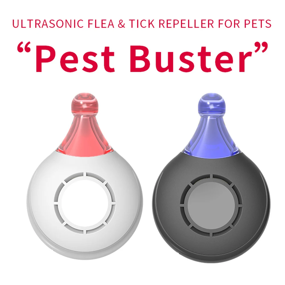 

USB Rechargeable Ultrasonic Pest Reject Flea Tick Lice Repeller Anti Bug Insect Repellent for Cat Dog Pets Supplies