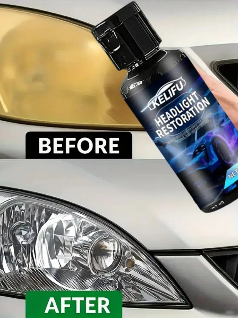 Nettoyant pour phares : élimine l'oxydation, restaure la clarté et la brillance – Sûr pour les lentilles en plastique, application à pulvérisation facile, longue durée