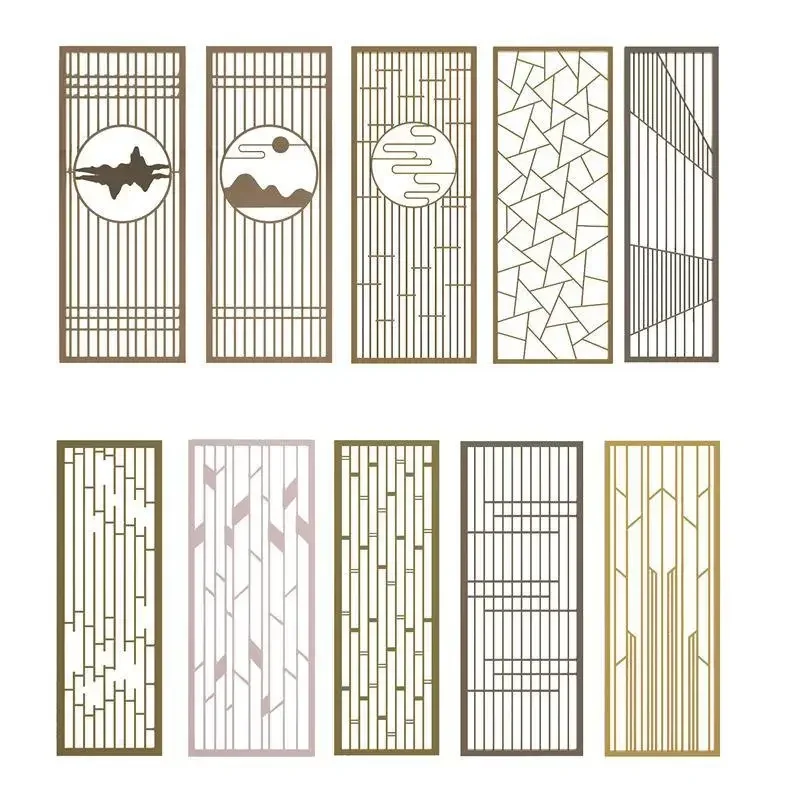 Modern simple wrought iron screen, decorative hollow partition dining room fence metal Nordic living room entrance