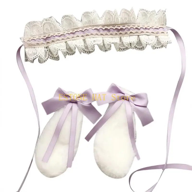 49mf Sweet en dentelle Bande bandoulière Détachable en peluche Rabbit Eaure cerce