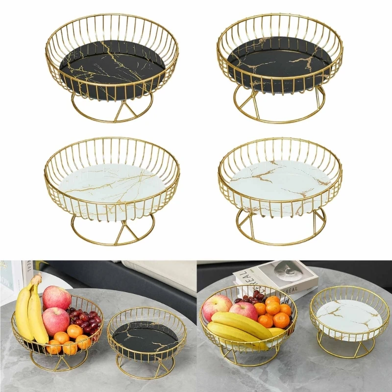 Fruit-Basket Round Fruit-Bowl Iron Fruit-Stand Home Creative-Snack-Bread Storage Drain Basket Table Snack-Tray Home Use