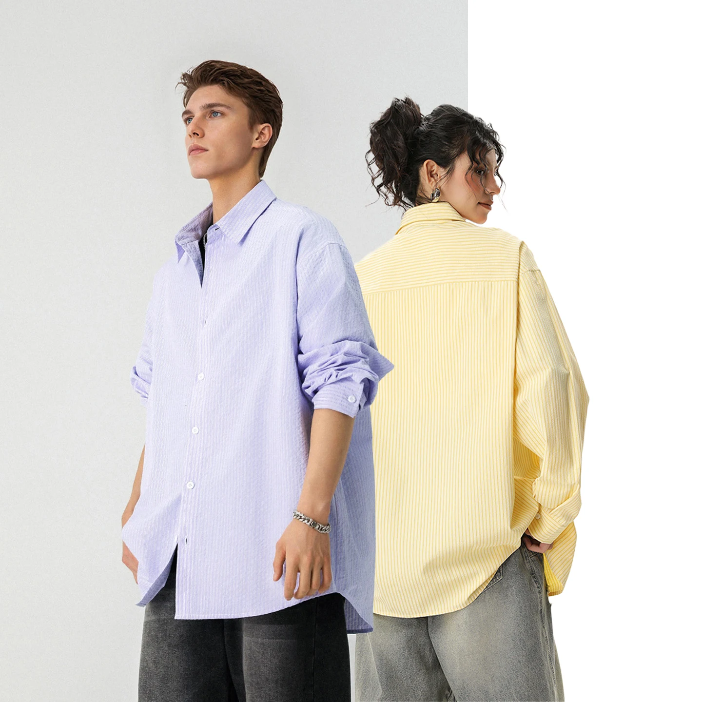 Windsor Knot Tie - Camicia Oversize a Righe per Donna,