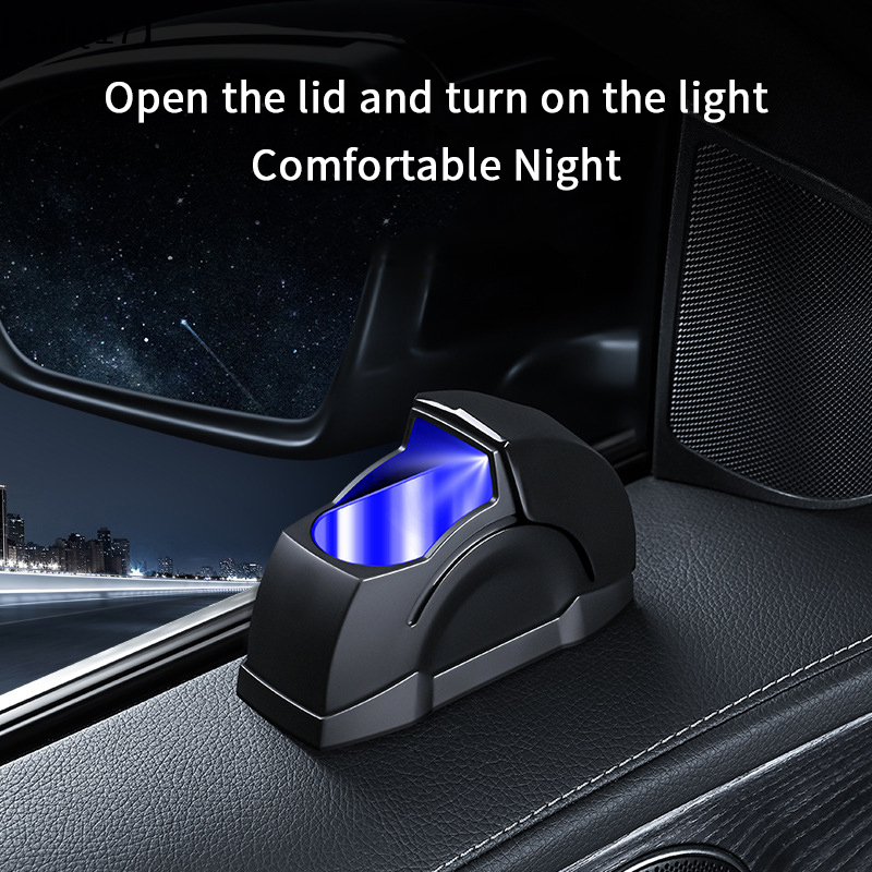  Car Ashtray Door Mounted Smokeless Ash Tray With Lid Portable Auto Truck Trash Bin Garbage Can Stainless Liner Accessory【SMQ】