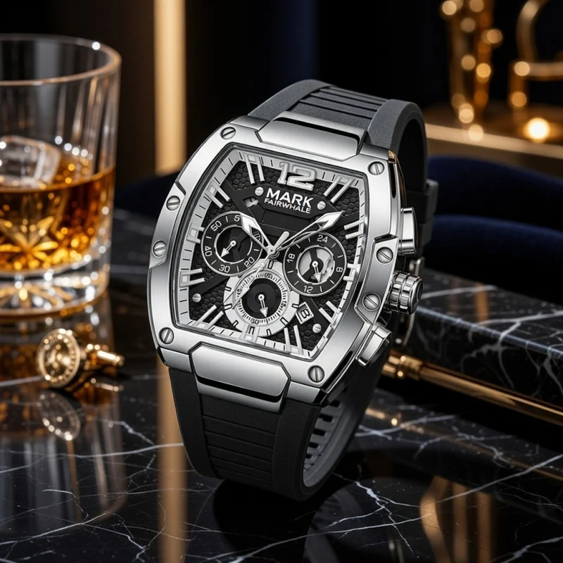 Mark Fairwhale high-end men's watch, multifunctional watch, trendy and fashionable sports and casual men's watch